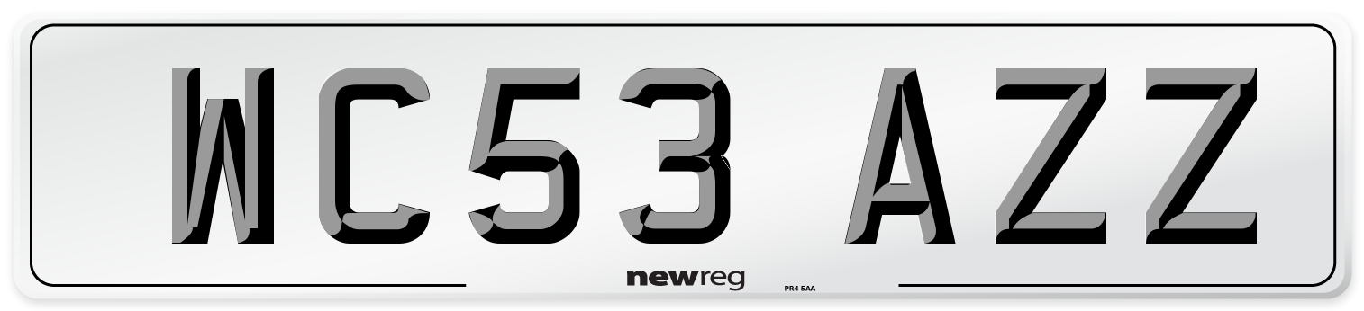 WC53 AZZ Number Plate from New Reg